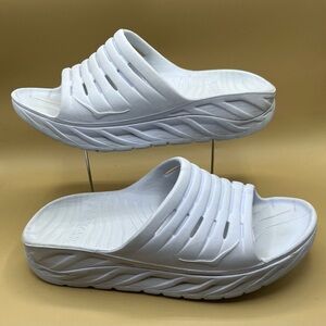 Hoka White Sculpted Sole Mules & Clogs